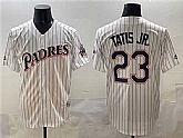 Men's San Diego Padres #23 Fernando Tatis Jr. White Throwback With Patch Cool Base Stitched Baseball Jersey,baseball caps,new era cap wholesale,wholesale hats