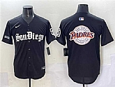 Men's San Diego Padres Team Big Logo Black Gothic Edition Vapor Limited Stitched Baseball Jersey,baseball caps,new era cap wholesale,wholesale hats