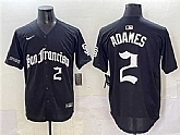 Men's San Francisco Giants #2 Willy Adames Black 'Gothic Fog Edition' Vapor Premier Limited Stitched Baseball Jersey,baseball caps,new era cap wholesale,wholesale hats