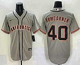 Men's San Francisco Giants #40 Madison Bumgarner Grey Cool Base Stitched Jersey,baseball caps,new era cap wholesale,wholesale hats