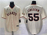 Men's San Francisco Giants #55 Tim Lincecum Cream 2024 Home Limited Stitched Baseball Jersey,baseball caps,new era cap wholesale,wholesale hats