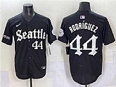 Men's Seattle Mariners #44 Julio Rodriguez Black 'Deep Sea Gothic Edition' Vapor Premier Limited Stitched Baseball Jersey,baseball caps,new era cap wholesale,wholesale hats