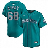 Men's Seattle Mariners #68 George Kirby Aqua Limited Stitched Baseball Jersey Dzhi,baseball caps,new era cap wholesale,wholesale hats