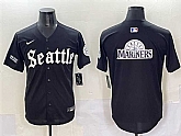 Men's Seattle Mariners Team Big Logo Black 'Deep Sea Gothic Edition' Vapor Premier Limited Stitched Baseball Jersey,baseball caps,new era cap wholesale,wholesale hats