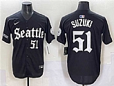 Men's Seattle Mariners #51 Ichiro Suzuki Black 'Deep Sea Gothic Edition' Vapor Premier Limited Stitched Baseball Jersey,baseball caps,new era cap wholesale,wholesale hats
