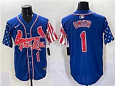Men's St. Louis Cardinals #1 Ozzie Smith Royal Independence Day Vapor Premier Limited Stitched Baseball Jersey,baseball caps,new era cap wholesale,wholesale hats