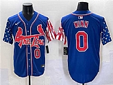 Men's St. Louis Cardinals #0 Masyn Winn Royal Independence Day Vapor Premier Limited Stitched Baseball Jersey,baseball caps,new era cap wholesale,wholesale hats