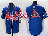 Men's St. Louis Cardinals Team Big Logo Royal Independence Day Vapor Premier Limited Stitched Baseball Jersey,baseball caps,new era cap wholesale,wholesale hats