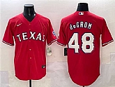 Men's Texas Rangers #48 Jacob deGrom Red With Patch Cool Base Stitched Baseball Jersey,baseball caps,new era cap wholesale,wholesale hats