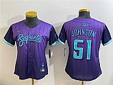 Women's Arizona Diamondbacks #51 Randy Johnson Purple 2025 City Connect Limited Stitched Baseball Jersey(Run Small),baseball caps,new era cap wholesale,wholesale hats