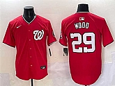 Men's Washington Nationals #29 James Wood Red Limited Stitched Baseball Jersey,baseball caps,new era cap wholesale,wholesale hats