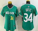 Women's Boston Red Sox #34 David Ortiz Green 2025 City Connect Player Name Limited Jersey,baseball caps,new era cap wholesale,wholesale hats
