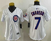 Women's Chicago Cubs #7 Dansby Swanson White Limited Stitched Jersey,baseball caps,new era cap wholesale,wholesale hats