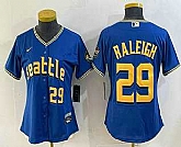 Women's Seattle Mariners #29 Cal Raleigh Number Blue 2024 City Connect Limited Stitched Jersey,baseball caps,new era cap wholesale,wholesale hats