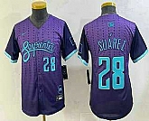 Youth Arizona Diamondbacks #28 Eugenio Suarez Number Purple 2025 City Connect Limited Jersey,baseball caps,new era cap wholesale,wholesale hats