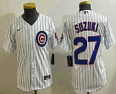 Youth Chicago Cubs #27 Seiya Suzuki White Limited Stitched Jersey,baseball caps,new era cap wholesale,wholesale hats