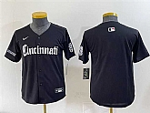 Youth Cincinnati Reds Blank Black 'Gothic Queen City Edition' Vapor Premier Limited Stitched Baseball Jersey,baseball caps,new era cap wholesale,wholesale hats