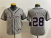Youth Detroit Tigers #28 Javier Baez Gray Cool Base Stitched Baseball Jersey,baseball caps,new era cap wholesale,wholesale hats