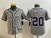 Youth Detroit Tigers #20 Spencer Torkelson Gray Cool Base Stitched Baseball Jersey,baseball caps,new era cap wholesale,wholesale hats