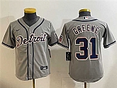Youth Detroit Tigers #31 Riley Greene Gray Cool Base Stitched Baseball Jersey,baseball caps,new era cap wholesale,wholesale hats