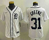 Youth Detroit Tigers #31 Riley Greene White Cool Base Stitched Jersey,baseball caps,new era cap wholesale,wholesale hats