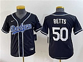 Youth Los Angeles Dodgers #50 Mookie Betts Black Stitched Baseball Jersey,baseball caps,new era cap wholesale,wholesale hats