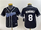 Youth Los Angeles Dodgers #8 Enrique Hernandez Black Stitched Baseball Jersey,baseball caps,new era cap wholesale,wholesale hats