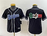 Youth Los Angeles Dodgers Team Big Logo Black Stitched Baseball Jersey,baseball caps,new era cap wholesale,wholesale hats