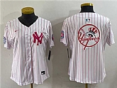 Youth New York Yankees Team Big Logo White Pink Pinstripe Limited Stitched Baseball Jersey,baseball caps,new era cap wholesale,wholesale hats