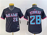 Youth Miami Marlins #28 Kyle Stowers Black 2025 City Connect Limited Stitched Baseball Jersey,baseball caps,new era cap wholesale,wholesale hats