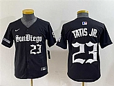Youth San Diego Padres #23 Fernando Tatis Jr. Black Gothic Edition Vapor Limited Stitched Baseball Jersey,baseball caps,new era cap wholesale,wholesale hats