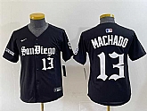 Youth San Diego Padres #13 Manny Machado Black Gothic Edition Vapor Limited Stitched Baseball Jersey,baseball caps,new era cap wholesale,wholesale hats