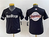 Youth San Diego Padres Team Big Logo Black Gothic Edition Vapor Limited Stitched Baseball Jersey,baseball caps,new era cap wholesale,wholesale hats