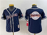 Youth San Diego Padres Team Big Logo Navy Throwback With Patch Stitched Baseball Jersey,baseball caps,new era cap wholesale,wholesale hats