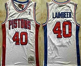 Men's Detroit Pistons #40 Bill Laimbeer White 1988-89 Stitched Jersey,baseball caps,new era cap wholesale,wholesale hats