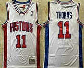 Men's Detroit Pistons #11 Isiah Thomas White 1988-89 Hardwood Classics Soul Swingman Throwback Jersey,baseball caps,new era cap wholesale,wholesale hats