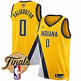 Men's Indiana Pacers #0 Tyrese Haliburton Yellow 2025 Finals Statement Edition Stitched Jersey Dzhi,baseball caps,new era cap wholesale,wholesale hats