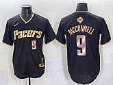 Men's Indiana Pacers #9 T.J. McConnell Black Gold 2025 Finals Vapor Stitched Baseball Jersey,baseball caps,new era cap wholesale,wholesale hats