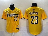 Men's Indiana Pacers #23 Aaron Nesmith Yellow 2025 Finals Vapor Stitched Baseball Jersey1,baseball caps,new era cap wholesale,wholesale hats