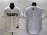 Men's Indiana Pacers Blank White Gold 2025 Finals Vapor Stitched Baseball Jersey,baseball caps,new era cap wholesale,wholesale hats