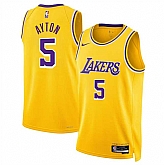 Men's Los Angeles Lakers #5 Deandre Ayton Yellow Icon Edition Stitched Jersey Dzhi,baseball caps,new era cap wholesale,wholesale hats