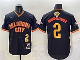 Men's Oklahoma City Thunder #2 Shai Gilgeous-Alexander Black 2025 Finals Vapor Stitched Baseball Jersey,baseball caps,new era cap wholesale,wholesale hats