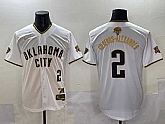 Men's Oklahoma City Thunder #2 Shai Gilgeous-Alexander White Gold 2025 Finals Vapor Stitched Baseball Jersey,baseball caps,new era cap wholesale,wholesale hats