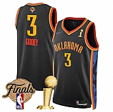 Men's Oklahoma City Thunder #3 Dillon Jones Black 2025 Finals Patch And Finals Champions Patch City Edition Stitched Jersey Dzhi,baseball caps,new era cap wholesale,wholesale hats