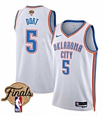 Men's Oklahoma City Thunder #5 Luguentz Dort White 2025 Association Edition Stitched Jersey Dzhi,baseball caps,new era cap wholesale,wholesale hats
