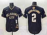 Men's Oklahoma City Thunder #2 Shai Gilgeous-Alexander Black Gold 2025 Finals Vapor Stitched Baseball Jersey,baseball caps,new era cap wholesale,wholesale hats