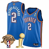 Men's Oklahoma City Thunder #2 Shai Gilgeous-Alexander Blue 2025 Finals Patch And Finals Champions Patch Icon Edition Stitched Jersey Dzhi,baseball caps,new era cap wholesale,wholesale hats