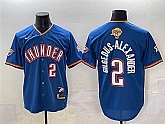 Men's Oklahoma City Thunder #2 Shai Gilgeous-Alexander Blue 2025 Finals Vapor Stitched Baseball Jersey,baseball caps,new era cap wholesale,wholesale hats
