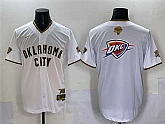 Men's Oklahoma City Thunder Team Big Logo White Gold 2025 Finals Vapor Stitched Baseball Jersey,baseball caps,new era cap wholesale,wholesale hats