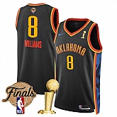 Men's Oklahoma City Thunder #8 Jalen Williams Black 2025 Finals Patch And Finals Champions Patch City Edition Stitched Jersey Dzhi,baseball caps,new era cap wholesale,wholesale hats
